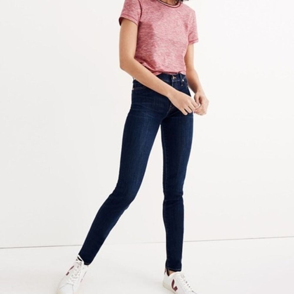 Madewell 9" Mid-Rise Skinny Jeans Women's 32 Dark Indigo Stretch Denim